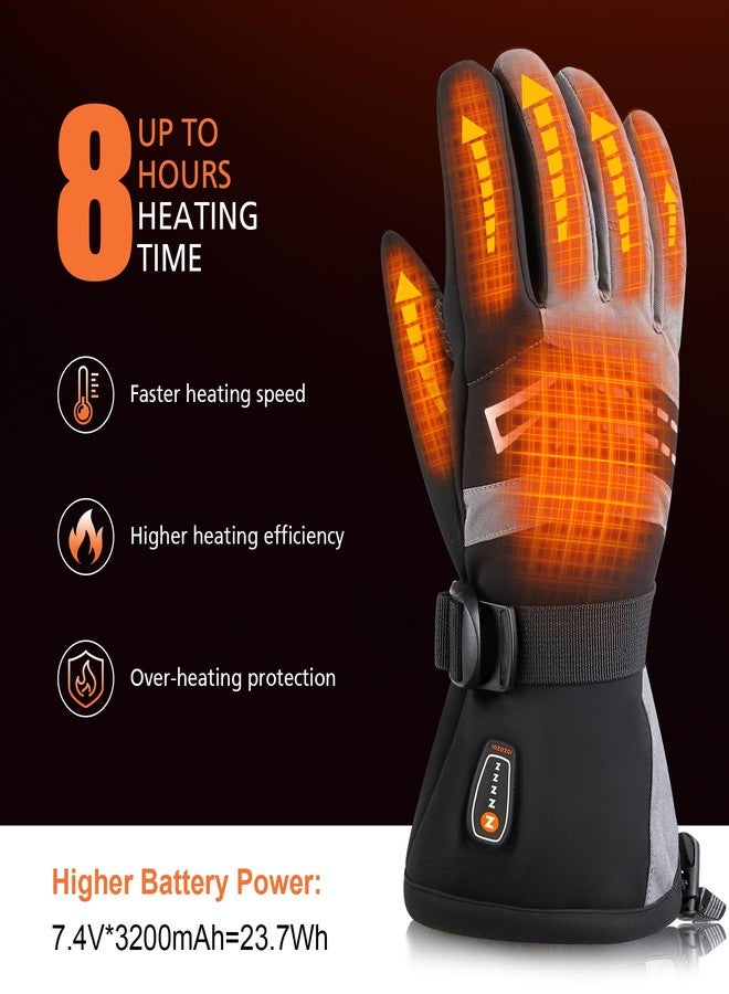 GIOIGOO 7.4V 3200mAh Heated Gloves for Men Women, Waterproof Rechargeable Winter Thermal Gloves with Touchscreen Design for Skiing, Hiking, Camping, Snow Sports, Skating and Cold Outdoor Environments - Image 3